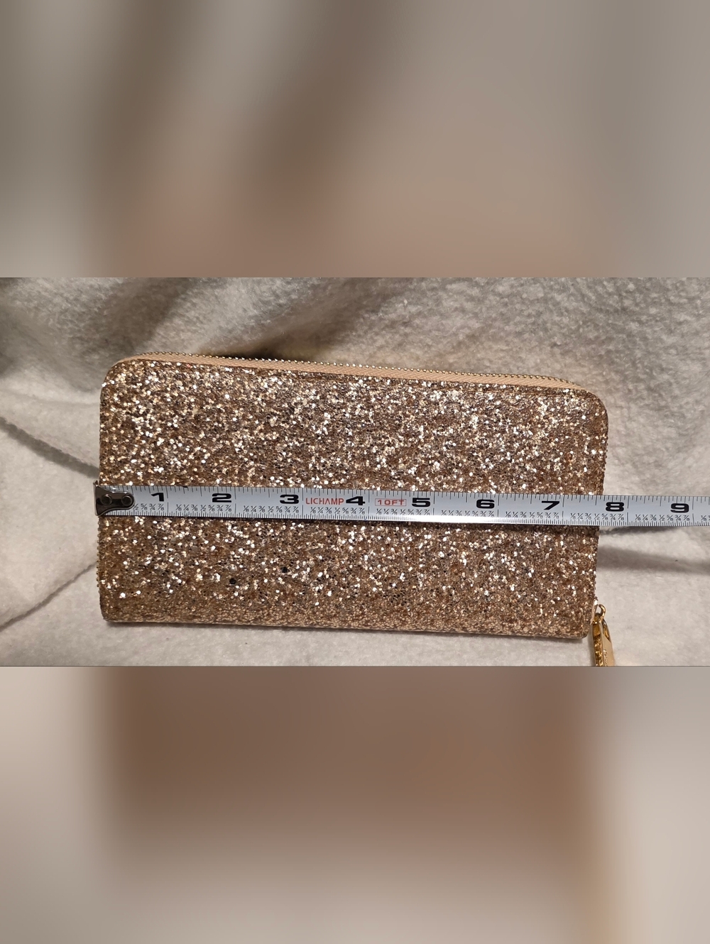 NEW with Brand Tag - Deux Lax Glitter Zip Wallet - Smooth When Opening Zipper - Picture 6 of 7